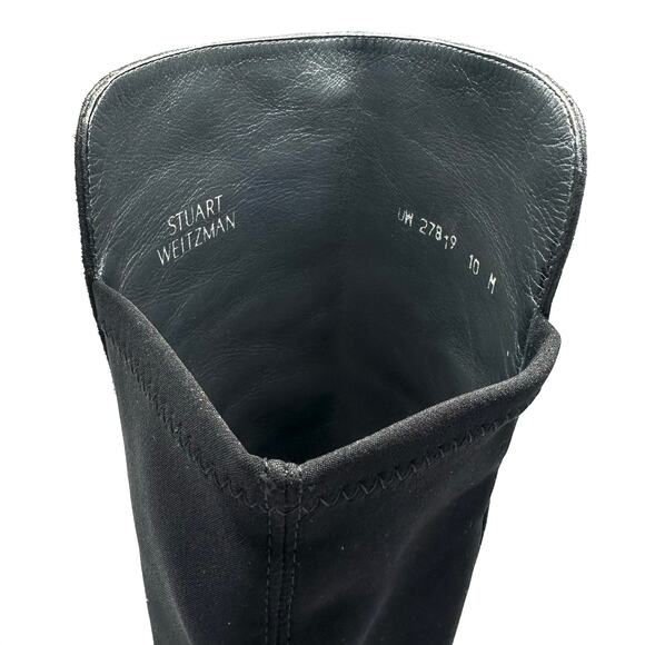 Stuart Weitzman City 5050 Black Thigh High/OTK Boot Size 10M Suede Block Heel - Picture 5 of 14